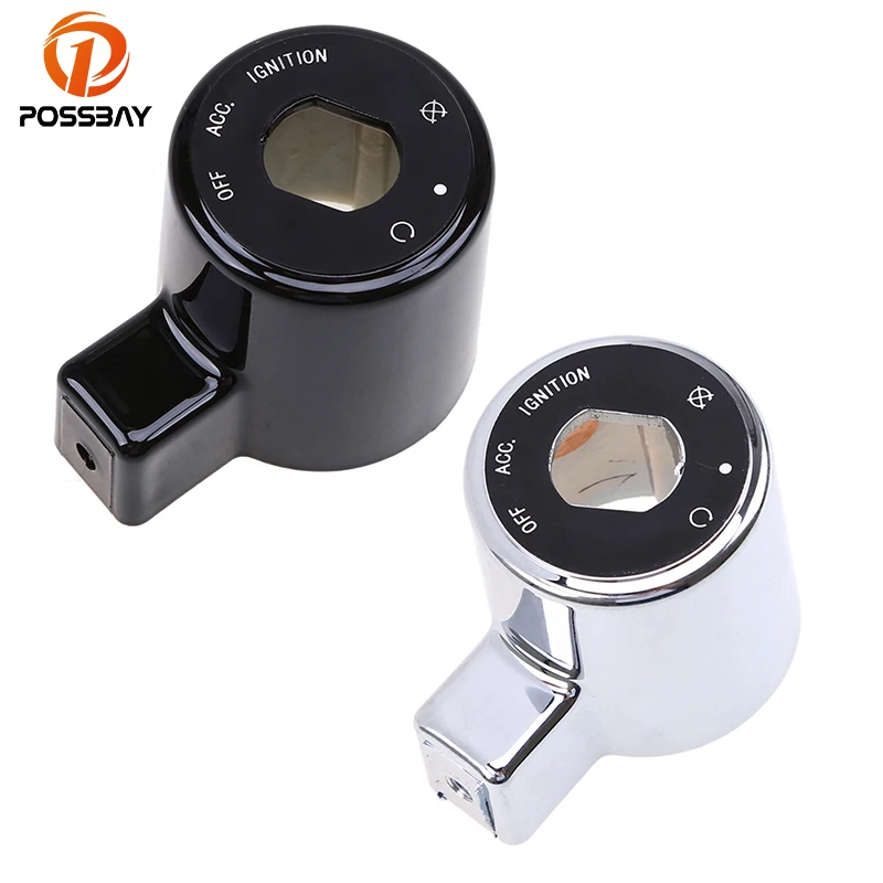 POSSBAY 2Colors Motorcycle Ignition Switch Cover Custom Bike Ignition