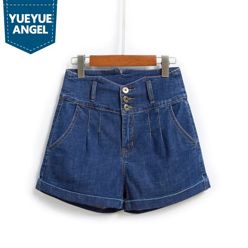 high waisted 3 button shorts