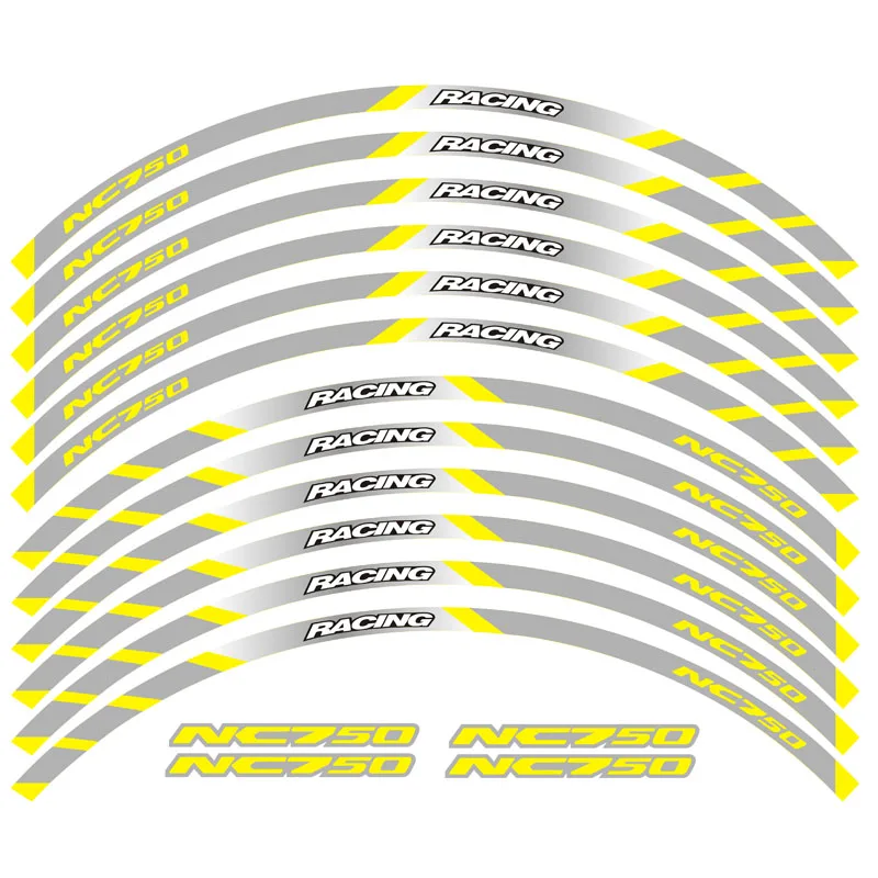 Новинка, высокое качество, 12 шт., подходит для колес мотоцикла, стикер, полоса, светоотражающий обод для Honda NC750S NC750X NC750