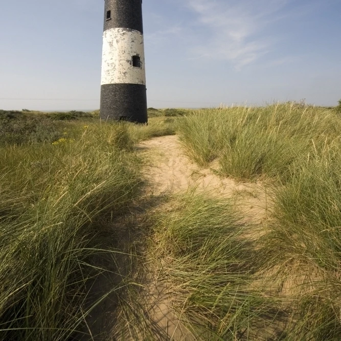 Lighthouse In The Dunes Poster Print (12 x 18)
