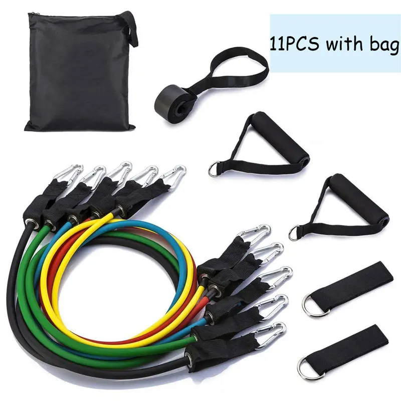 

11PCS/set Pull Rope Fitness Exercises Resistance Bands Latex Tubes Pedal Excercise Body Training Workout Yoga