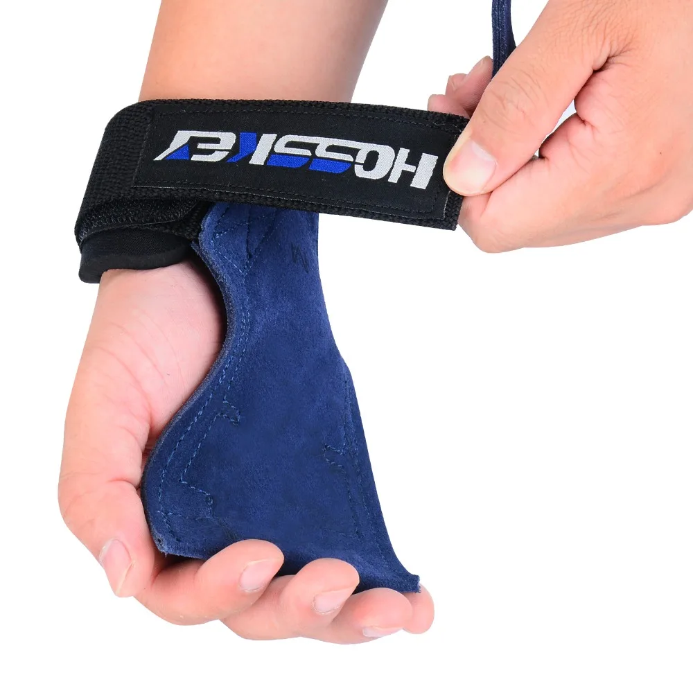 Подъемные Захваты PRO weight перчатки из натуральной кожи синие лучшие сверхпрочные ремни альтернатива силовым крючкам обертывание запястья