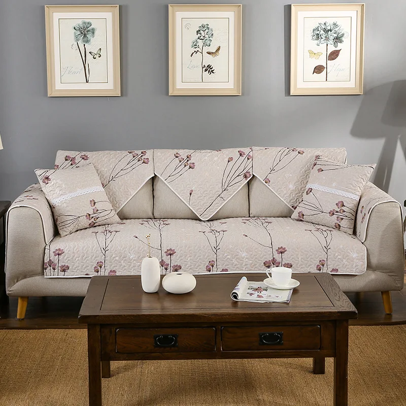 

Chinese Classic Sofa Cover Cotton Sofa Towel cubierta Dirt-proof Sofa Protector Cushion Mats Non-slip Flower Slipcover 1 Piece