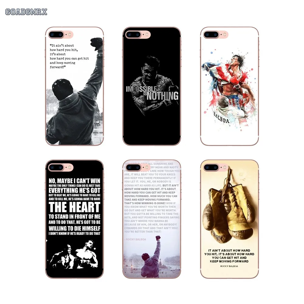 

Silicone Cover For Huawei GR3 2017 Mate 20 P30 Honor 7A Pro 7C 8C 7X 8X 9 Lite 10 Nova 2 2i 3 3i Rocky Balboa Motivational Words