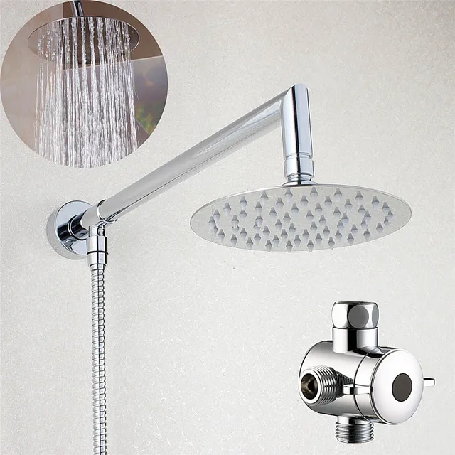 Bathroom 6 Or 8 Inch Round Rain Shower Head With Br Arm Bathroom 6 Or 8 Inch Round Rain Shower Head With Br Arm Hose Bottom