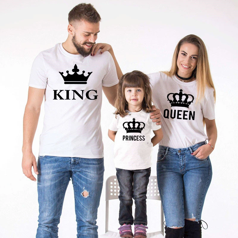 Posibilidades Cambiable entregar Camisas familiares de princesa King y Queen, ropa de padre, madre e hija,  ropa familiar a juego|Trajes iguales de familia| - AliExpress