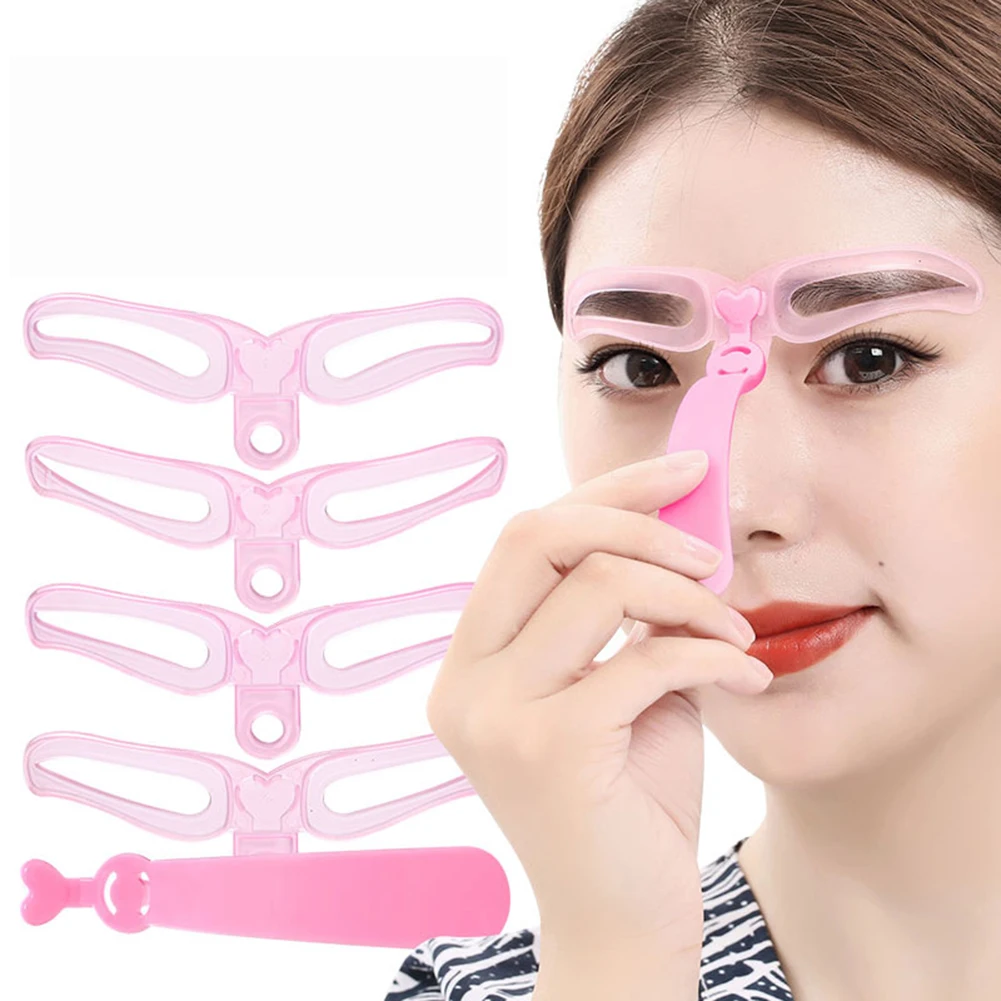 4 styles Reusable Makup Eyebrow Model Template Eyebrow Shaper Defining Stencils