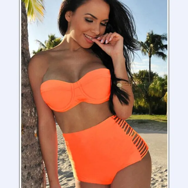 Retro string bikinis bottoms high waist cheap sexy bathing suits