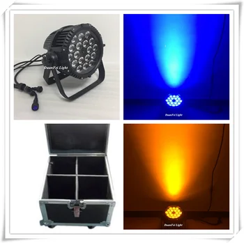 

(Roadcase)4pcs dmx par led 18x15W super bright par led rgbwa outdoor led par for wall washing effect