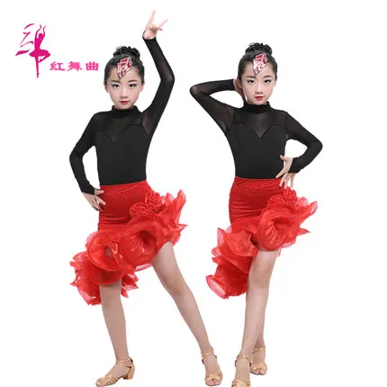 

Children's Latin dance costumes female Latin uniform new youth girls show competition clothing fringe sequins