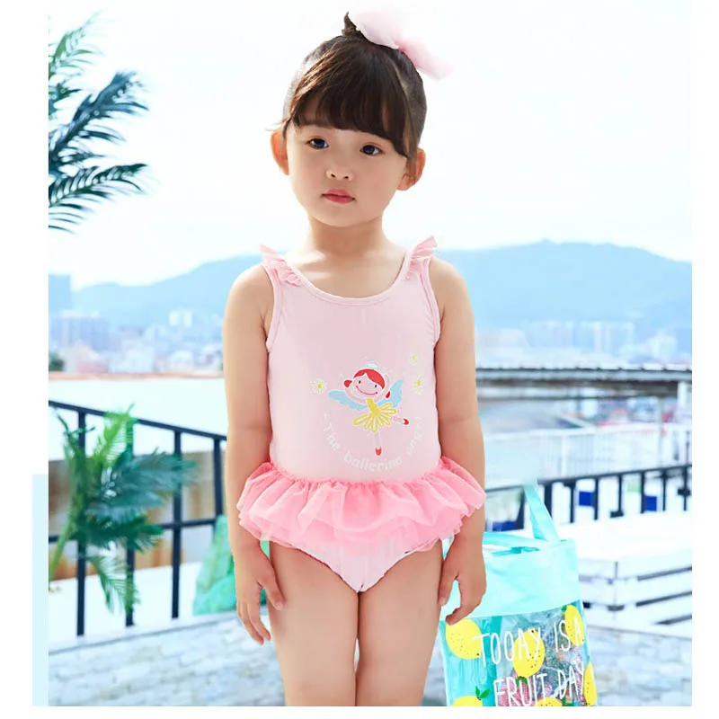 

2018 new children swimwear baby girls cute Tutu Skirt swimsuit Siamese UPF 50+