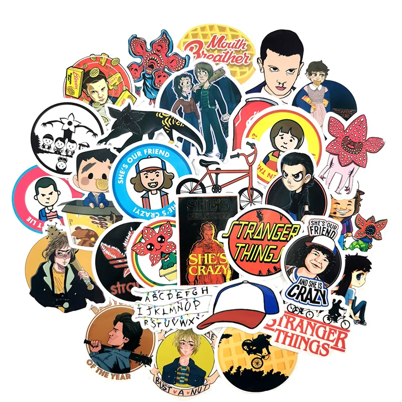 30Pcs Stranger Things Stickers Trend Marvel hero sticker Suitcase Decals On the Laptop Skateboard Stickers Pack For Kids Toys
