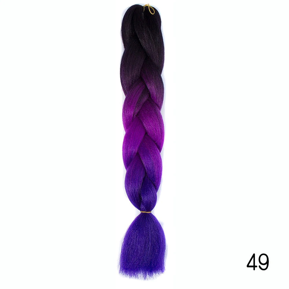 Большие синтетические косы Омбре плетение волос канекалон коробка оплетка волос розовый, фиолетовый, зеленый серый желтый золотой xpression плетение волос - Цвет: 39 М