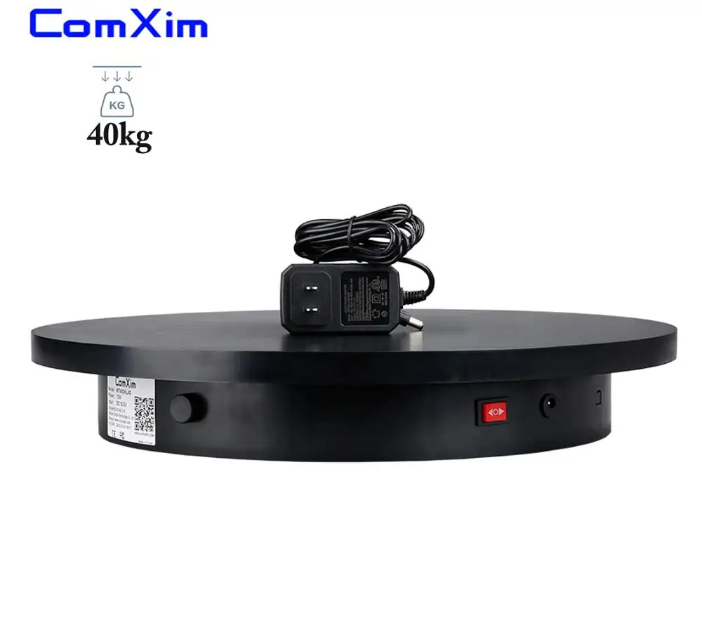 

ComXim 40cm Black White Knob Control Speed Two-way Switch Rotating Electric Turntable Vase Shoes Photography Base Heavy Load