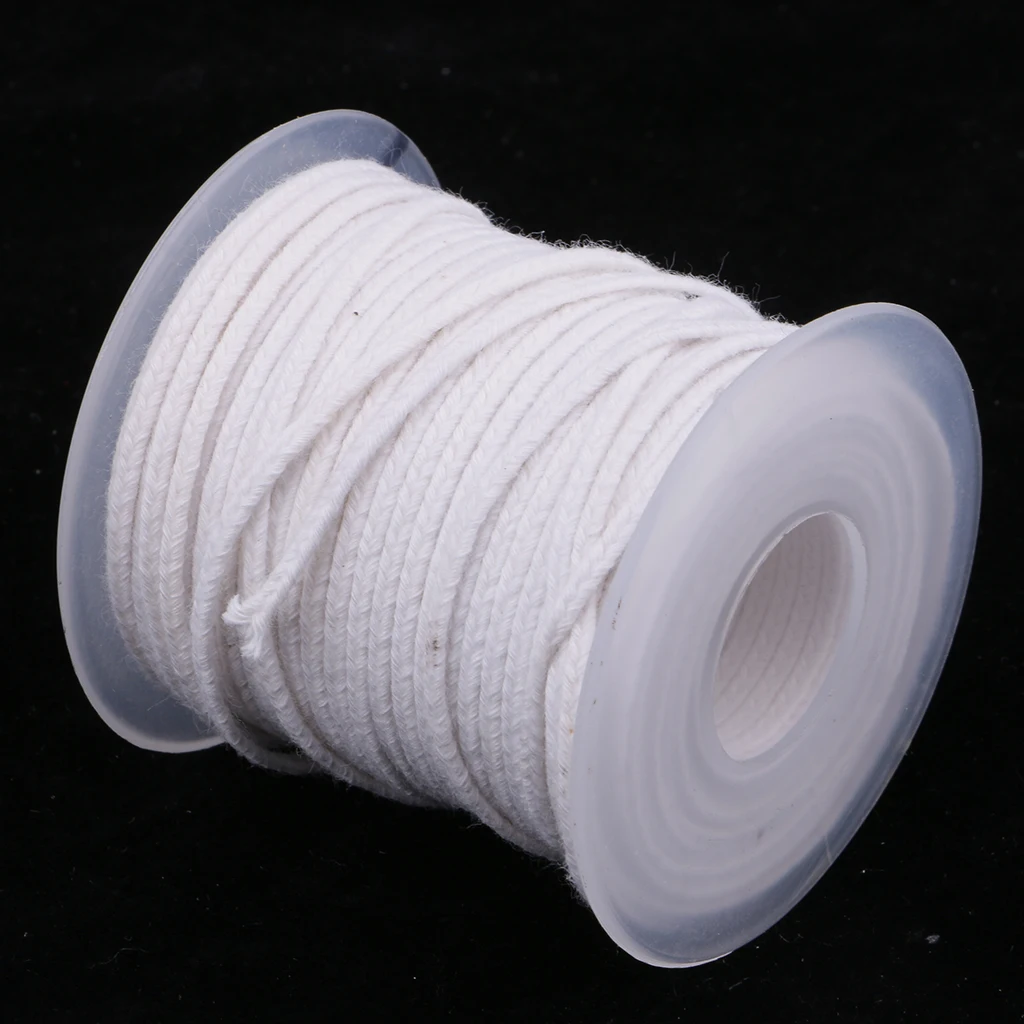 MagiDeal 1 Spool of 30 Meters / 98 Feet Cotton Braided Candle Wick for Candle Making DIY Candle Craft White