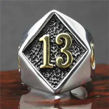 

316L Stainless Steel Biker 13 Ring Mens Motorcycle Biker Band Party Mens Ring