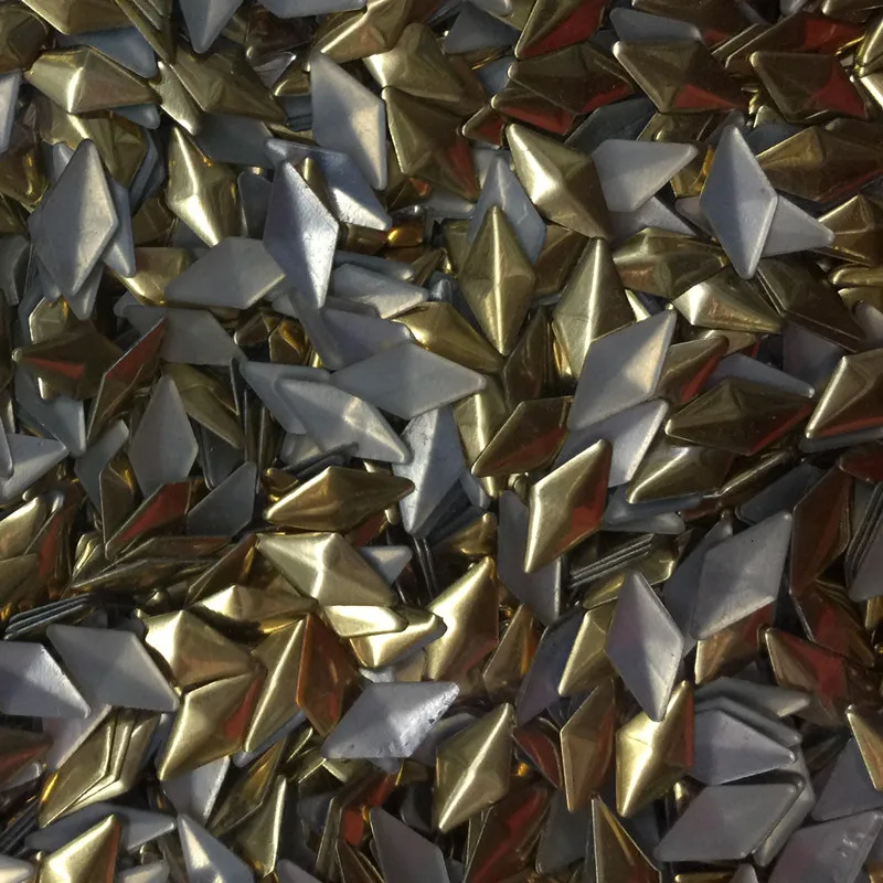 200pcs 5*10mm Gold Lozenge Shape Hot Fix Studs Flat Back Iron on Rhinestuds Heat Transfer DIY For Garment Accessories | Дом и сад