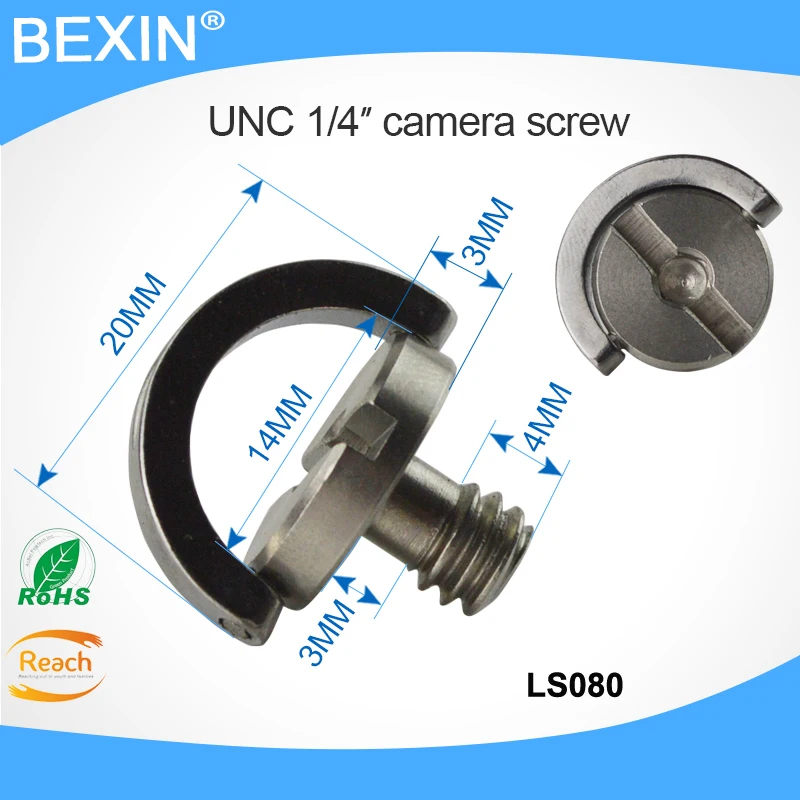 Free shipping 5pcs stainless steel inner hexagon Slotted UNC1/4" D ring