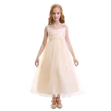 2019 Fashion Flower Girls Dress Children Kids Tulle Long Dress Princess Party Pageant Wedding Bridesmaid Tutu Ball Gown Dress children girls new luxury birthday wedding party ball gown dress kids fashion pink blue color front shor back long pageant dress