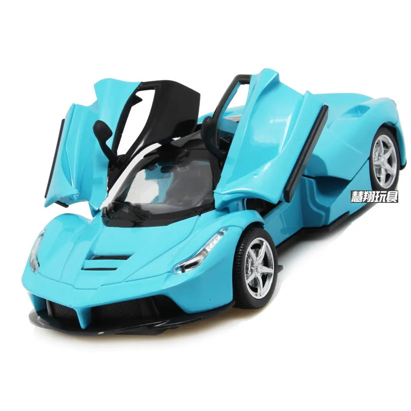 For Ferrary Super Racing Alloy Car Model Pull Back Music Light Open Door Simulation for Rafa Sport Car Toy Model Collection Gift