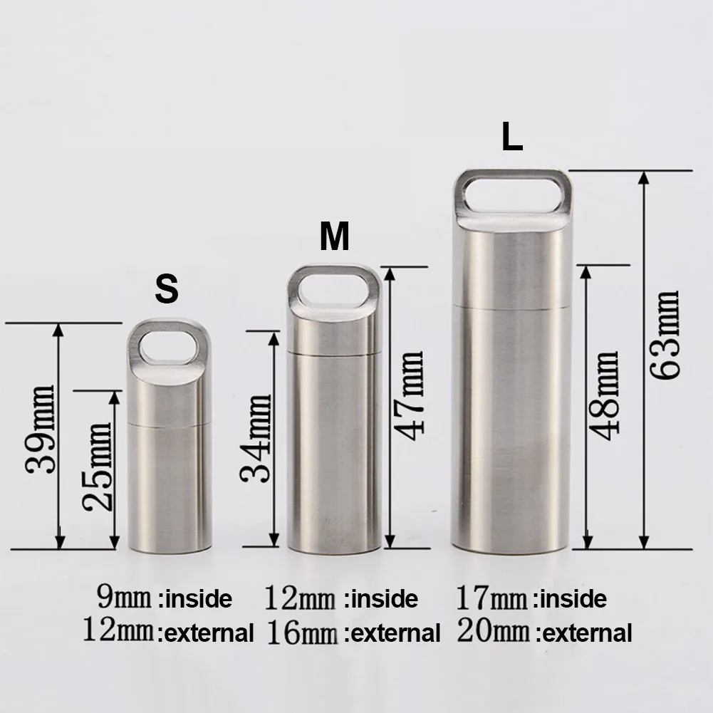 Мини нержавеющая сталь Водонепроницаемый капсула уплотнение бутылки Открытый EDC выживания контейнер, коробка для таблеток капсулы таблетки емкость для бутылок Case'