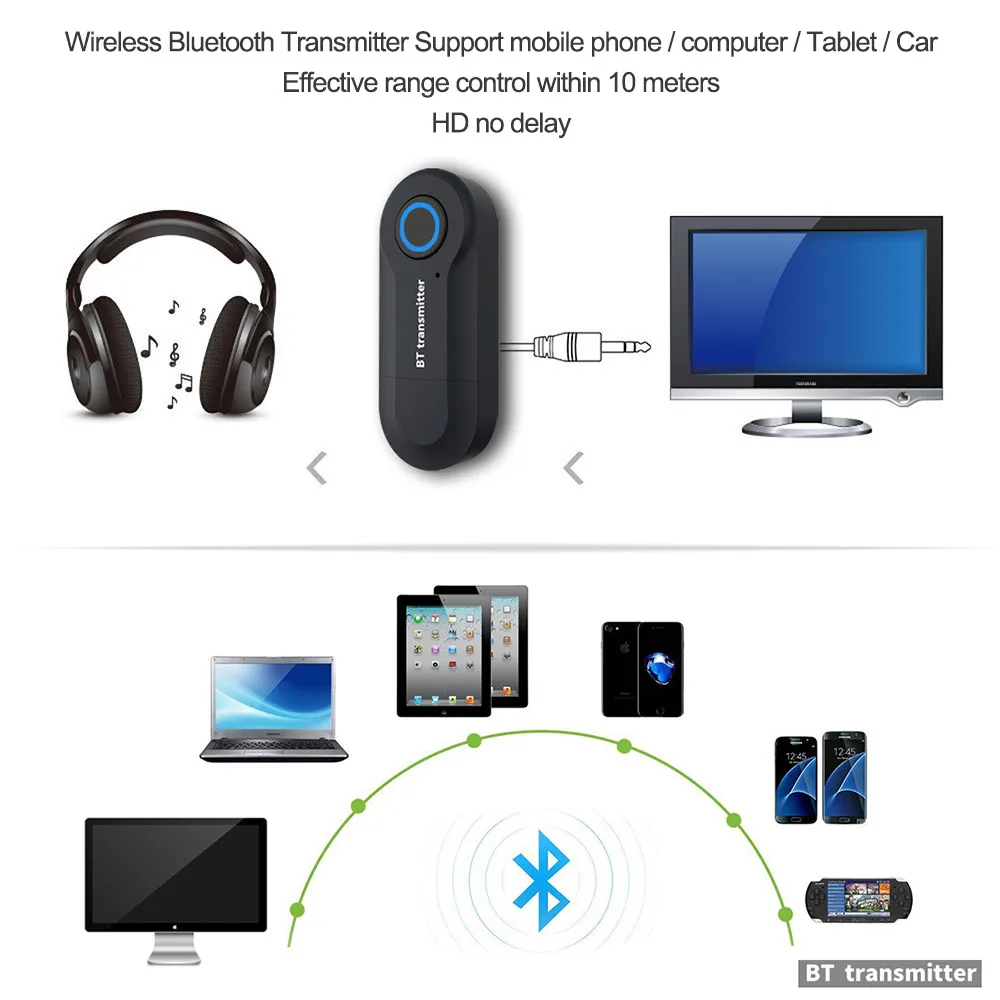 Беспроводной Bluetooth 4,2 ТВ передатчик aptX 3,5 мм Jack аудио адаптер к ТВ и парные