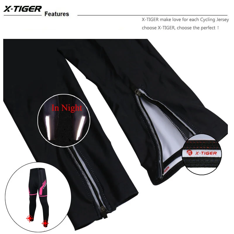 X-Tiger Women Anti-shock Cycling Pants Mountain Bike Cycling Trousers Anti-sweat 5D Anti Slip Padded Gel Racing Bicycle Pants