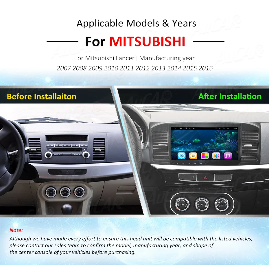 Perfect AuCAR 10.2" Android 7.1 Car GPS Navigation system for MITSUBISHI Lancer 2007-2017 car dvd Bluetooth GPS Radio WIFI 4G Stereo 7
