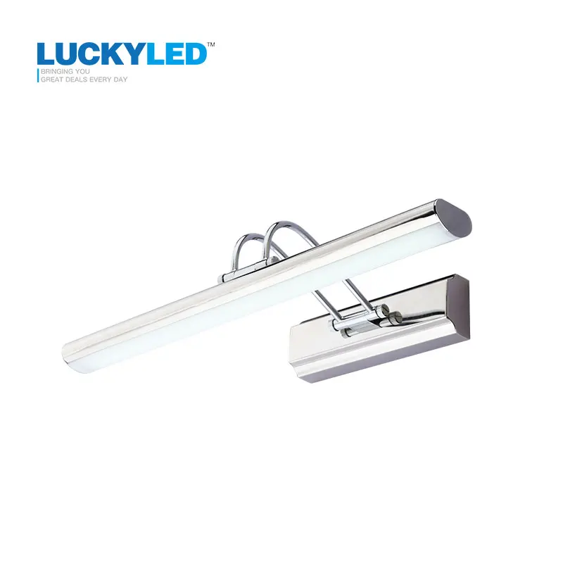 LUCKYLED 42cm 12W Led Mirror Light Stainless Steel AC85-265V Modern Wall Lamp Bathroom Lights Wall Sconces Apliques Pared