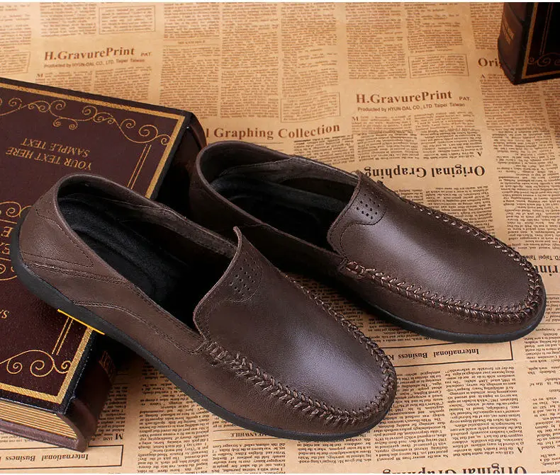 Fashion Italian Shoes Men Leather Mocassins Driver Sapato Masculino