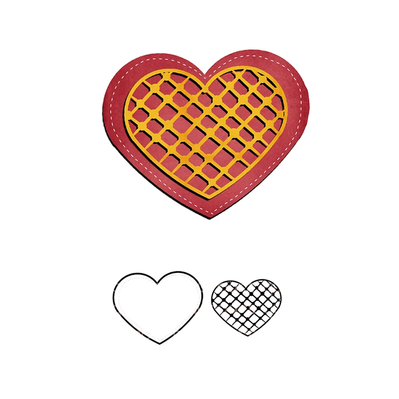 

Naifumodo 100*100mm Love Heart Dies Paper Craft Metal Die for Scrapbooking Card Album Embossing Diecut Template
