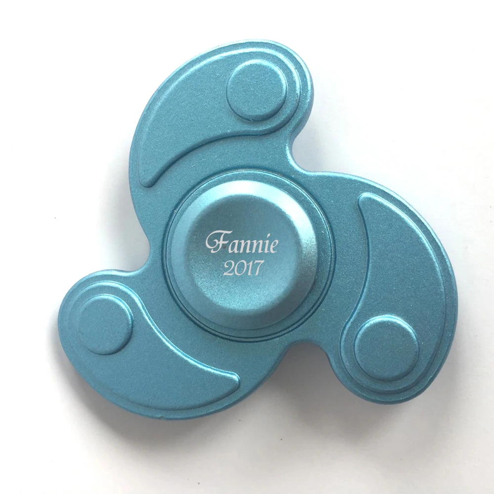 Free Logo Printing personalized Novelty Hurrican Shape Fidget Hand Spinner Man gift favour present souvenir Blue Color