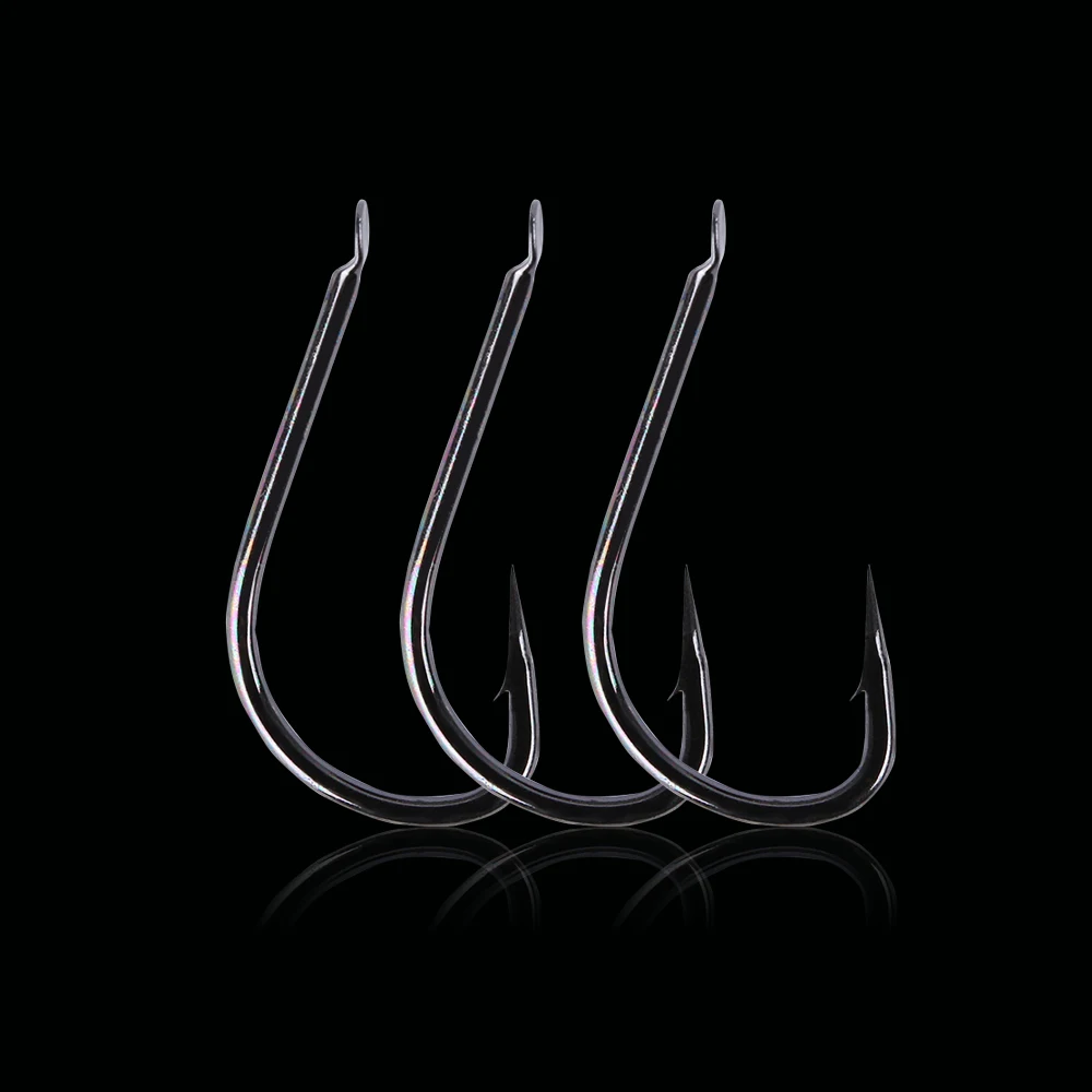 

100Pcs Sharpened Hook Fish hook 10 Sizes Bait Jig Lures Assorted Fishing Tool High carbon steel hook Fishing Accessories