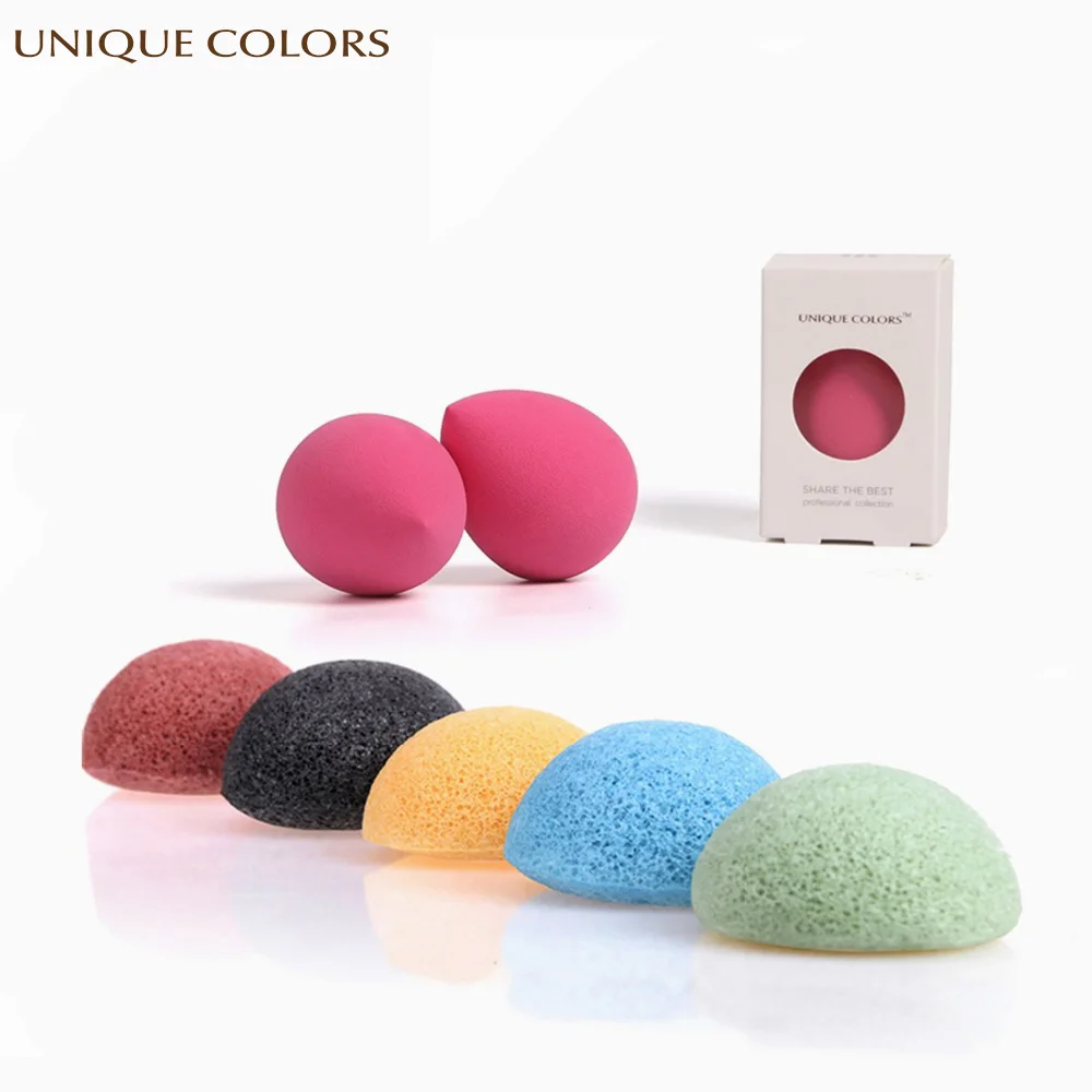 

UNIQUE COLORS Makeup Sponge Natural Konjac Sponge Powder BB Cream Puff Smooth Beauty Silicone Face Washing Beauty Tools For Face