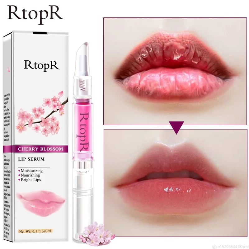 

Cherry Blossom Lip Serum Lip Plumper Mask Moisturizing Repairing Reduce Fine Line Increase Lips Elasticity Beauty Lip Care TSLM1