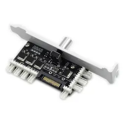 Новый вентилятор Скорость контроллер для Процессор случае HDD VGA ШИМ Вентилятор кронштейн PCI Мощность по 12 В 3pin4pin fan hub 8 каналы ПК кулер