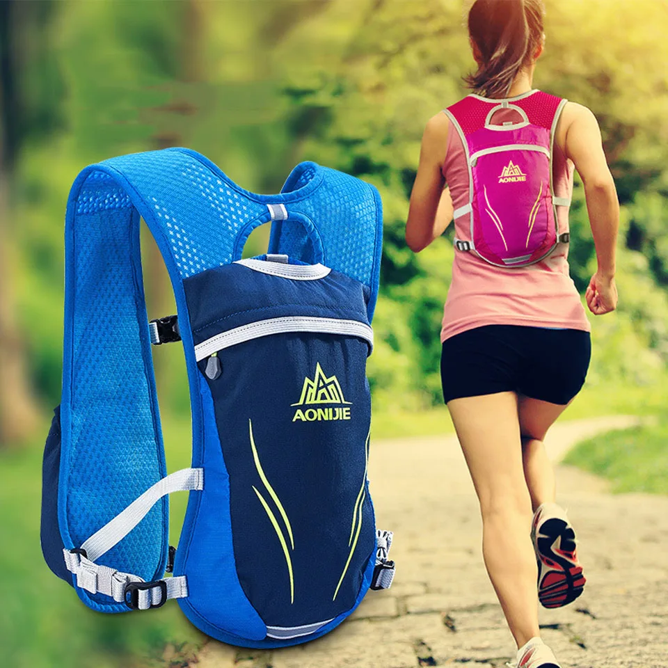 AONIJIE correr maratón hidratación nailon 5.5L bolsas para correr al aire libre senderismo mochila chaleco maratón ciclismo mochila