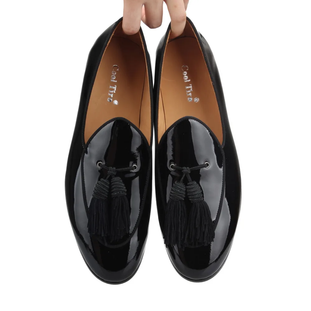 black Patent leather Loafers tassel Dress shoes (11)