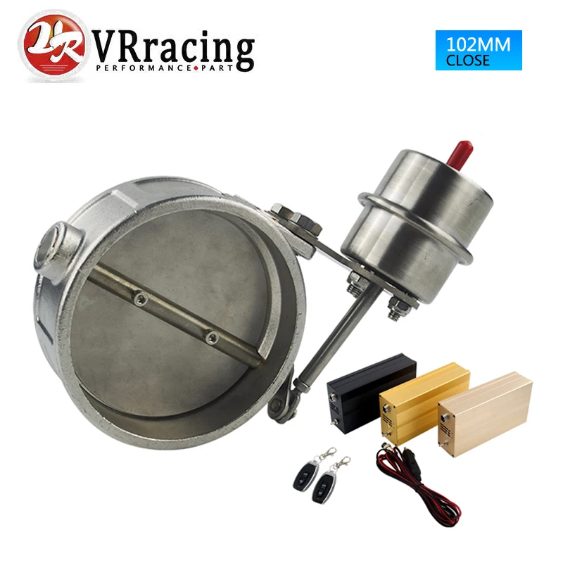 VR RACING NEW vacuum Activated Exhaust Cutout 4 102MM Close Style with Wireless Remote Controller Set