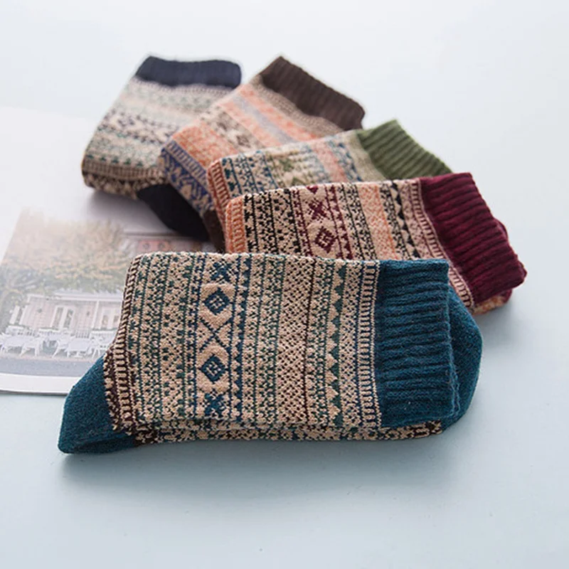

1 Pair Winter Mens Thick Warm Stripe Wool Socks Striped Casual Sock Business Male Business Underwear Men Calcetines Hombre Socks