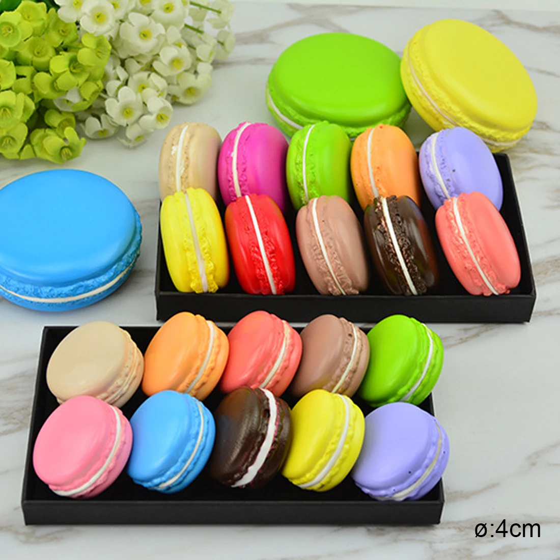 

Etmakit Kawaii Soft Dessert Macaron Squishy Cute Cell phone Charms Key Straps random color