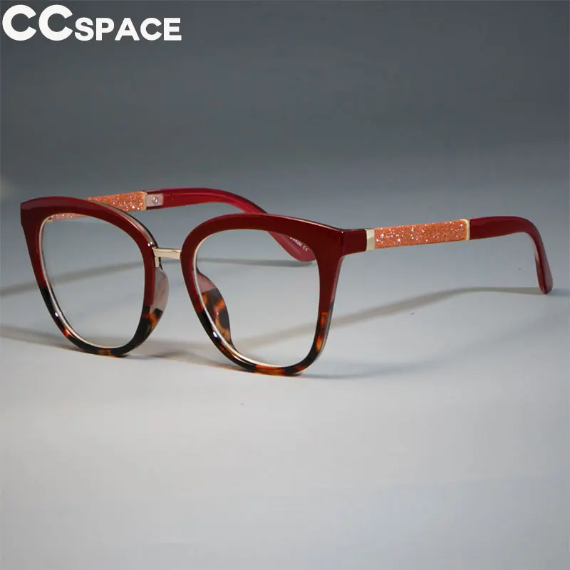 Блестящие ножки квадратные оправы для очков женские блестящие красные леопардовые оптические очки модные очки 45074