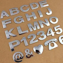 8 шт. персонализированные наклейки 3D хромированные буквы для автомобилей металлические буквы логотип наклейка эмблема цифровая цифра номер DIY Автомобильный значок