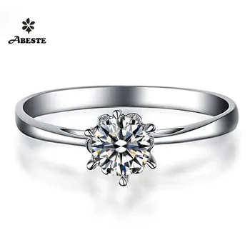 

ANI 18K White/Yellow/Rose Gold (AU750) Women Ring 0.3ct Certified Round Natural Diamond Ring True Love Fine Jewelry Customized