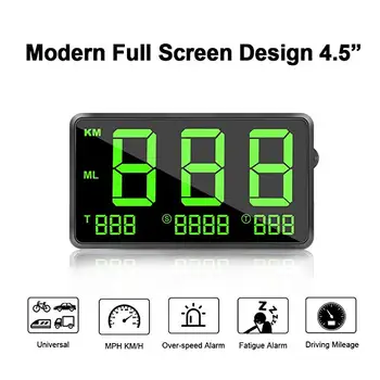 

C80 Large Screen 4.5" Head-up Display Over Speeding Alarm GPS Speedometer For Motorcycle Truck Car Digital Car Speed Display HUD