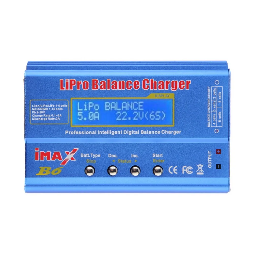 

IMAX B6 LCD Screen Lipo Li-ion Ni-MH LiFe RC AIO Battery Balance Charger Suitable for Input Voltage Within DC 11~18V Fast ship
