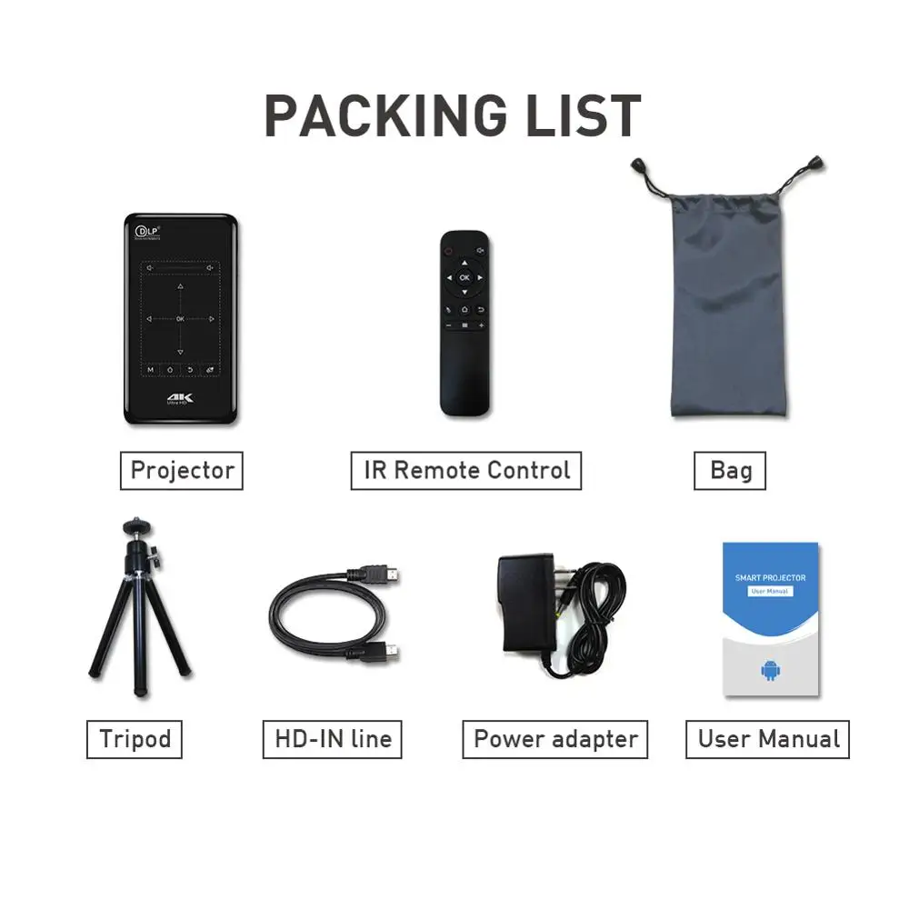Vivicine 4K мини-проектор, Android Bluetooth, аккумулятор 4000 мАч, поддержка Miracast Airplay портативный мобильный проектор видеопроектор Vivicine 4K мини-проектор, Android Bluetooth, аккумулятор 4000 мАч, поддержка Miracast Airplay портативный мобильный проектор видеопроектор