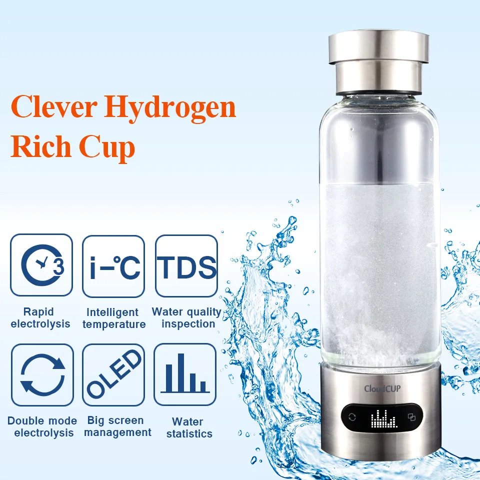  Newest Cloud Cup Rich Hydrogen Water Generator Super Antioxidants ORP 480ml Smart Cup Energy Hydrog - 32911956013
