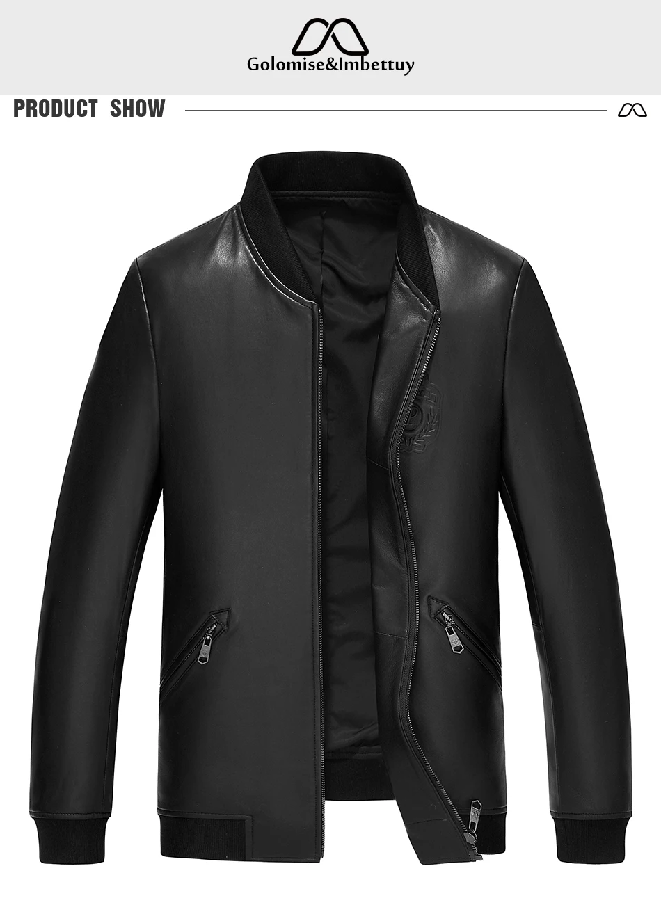 Perfect Golomise&Imbettuy Men Fashion Real/Genuine Sheepskin Leather Jacket/Coat Overcoat 0