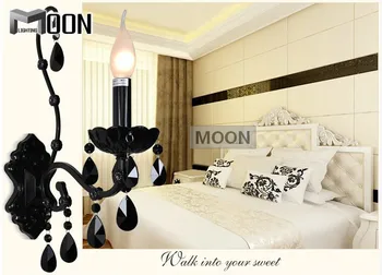 

Vintage Black Crystal Wall Sconces Light Fixture Wall Bracket Bra Light Black Crystal Light 1 light